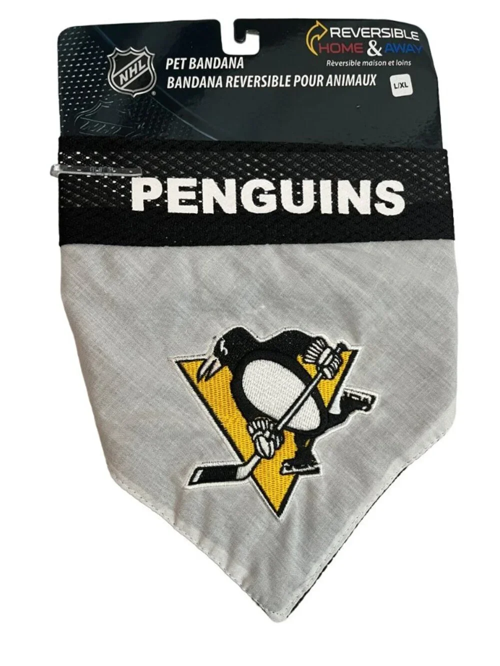 Pets First PIttsburgh Penguins Bandana Large./XL Dog Reversible Collar Pet Wear